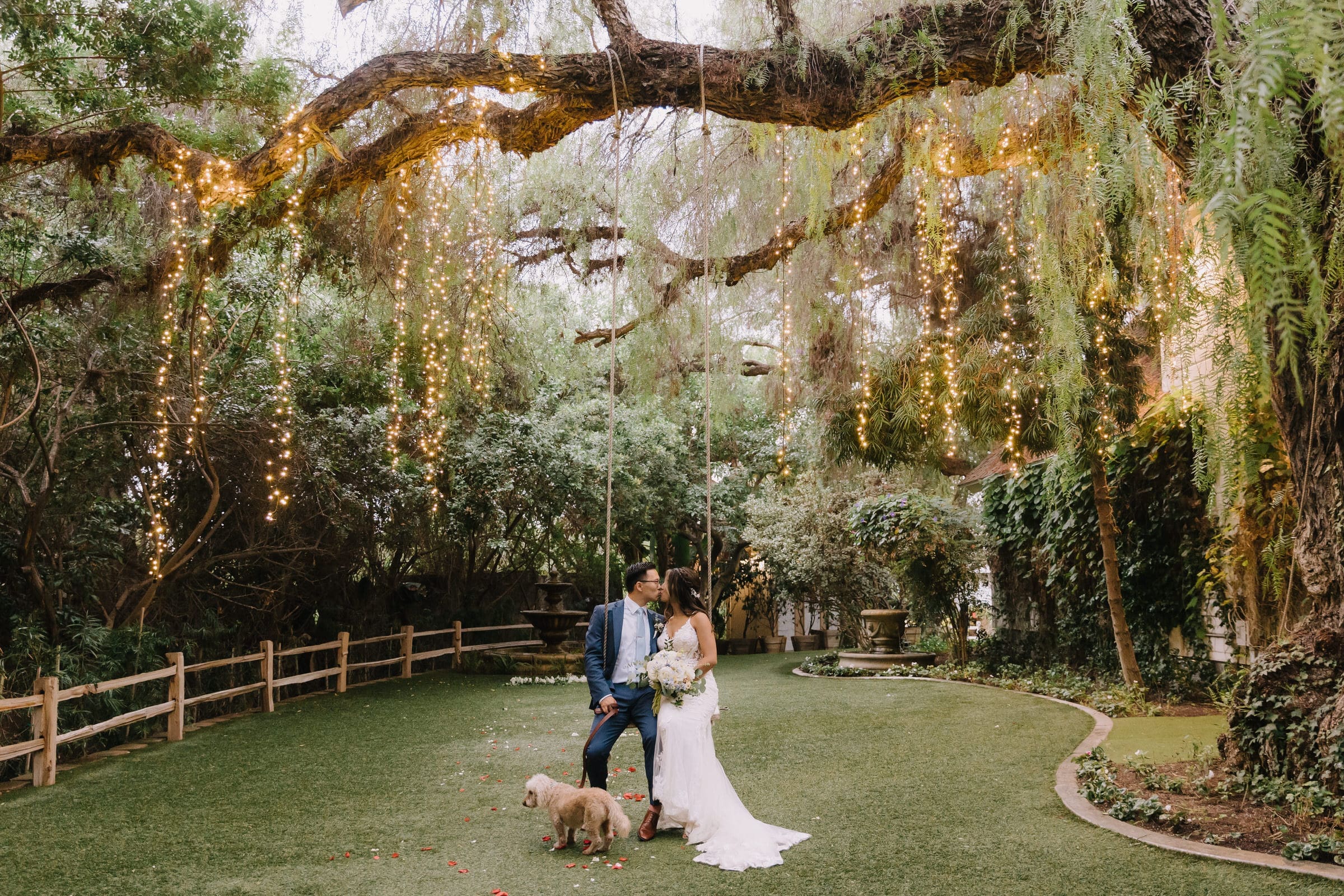The historic ivy-covered arbors and schoolhouse at Green Gables Estate in San Marcos.