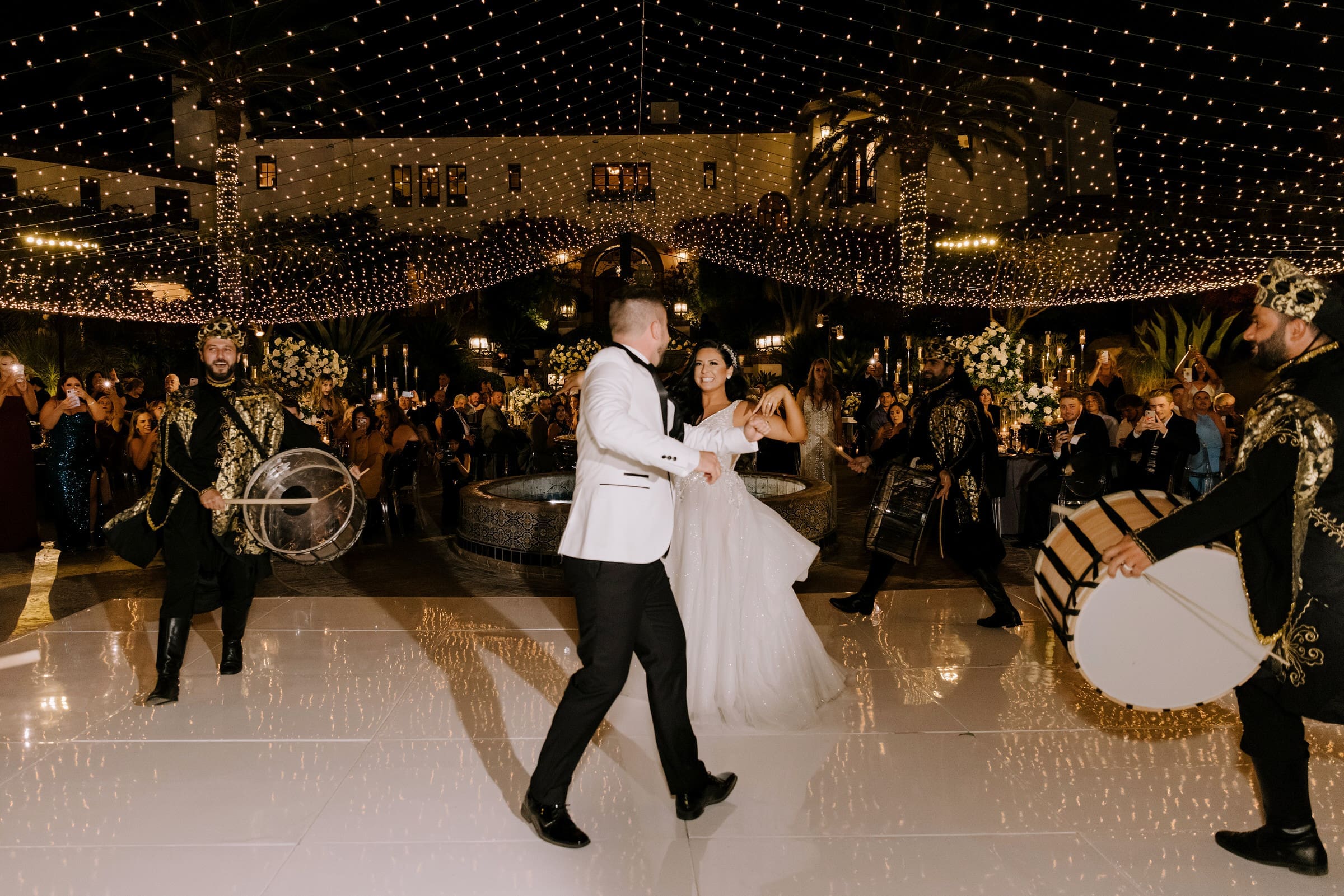 Michelle and Ernie at their luxury Hummingbird Nest Ranch wedding in the Santa Susana Mountains.